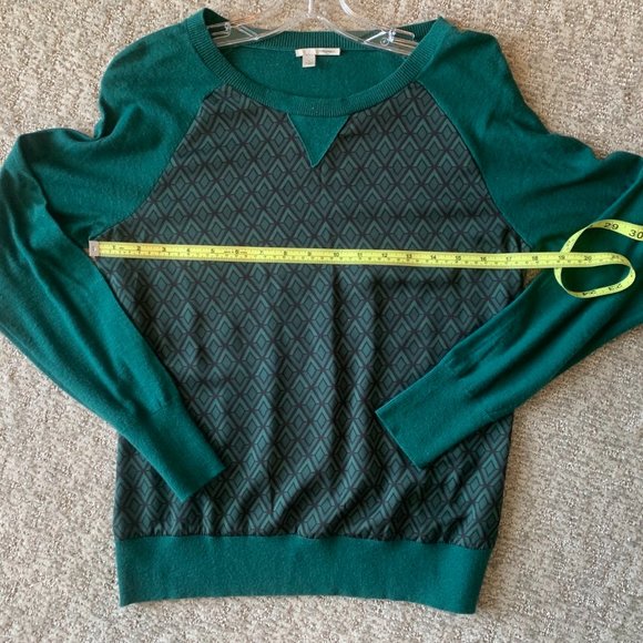 Halogen Emerald Green/Black with Geometric Print Sweater - Size Small - Picture 5 of 8